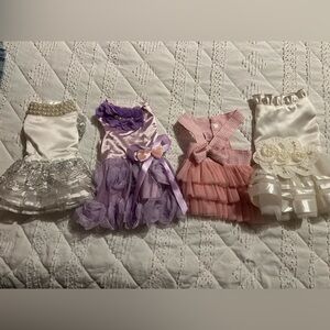 Lot of 4 dog dresses! Sz small